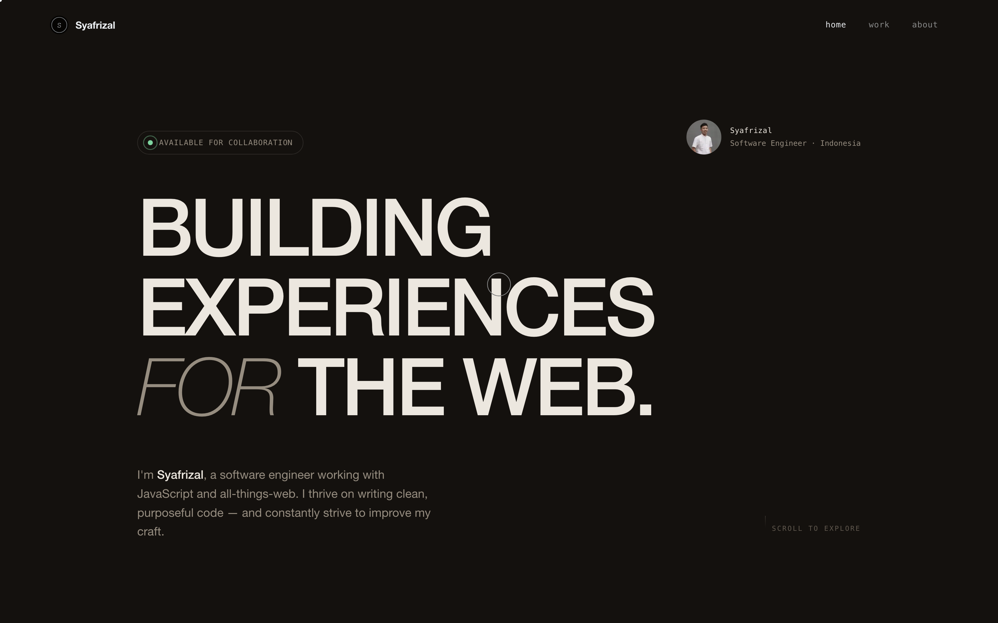 Personal website preview