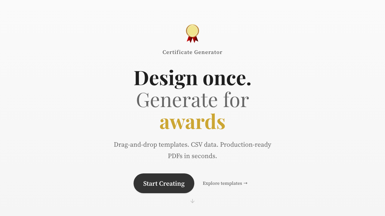 Certificate Generator preview